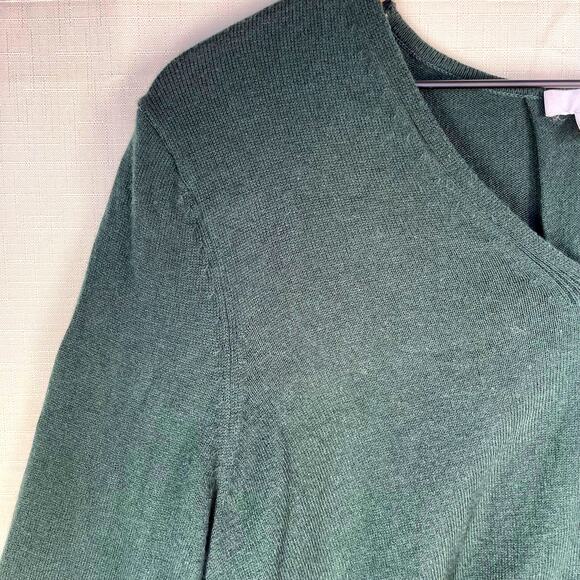 J. JILL V-Neck Sweater Size M Cotton Lightweight Business Casual Fall Academia - Picture 4 of 12